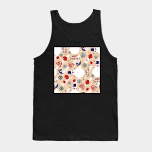 Merry Christmas Snowman and Birds Tank Top